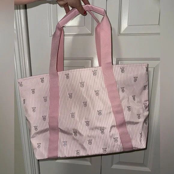 Victoria's Secret Light Pink Tote with Stripes - Picture 2 of 4